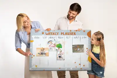 Korková nástenka s týždenným plánovačom úloh