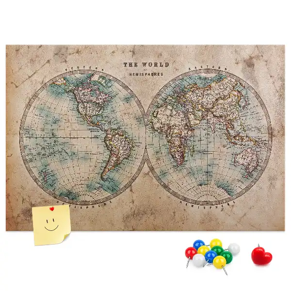 Korková nástenka s mapou sveta