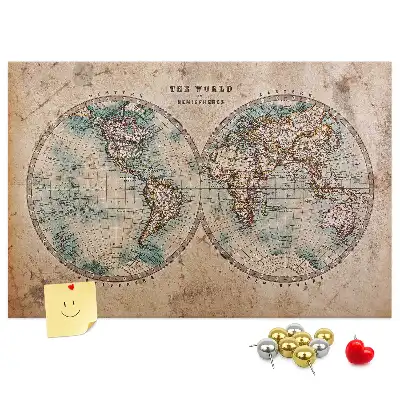 Korková nástenka s mapou sveta