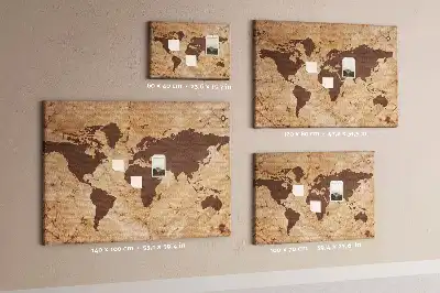 Korková nástenka s motívom glóbusu vo vintage štýle