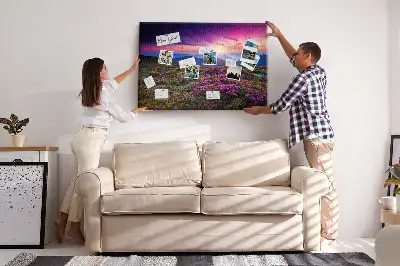 Nástenka do detskej izby Východ slnka a kvety
