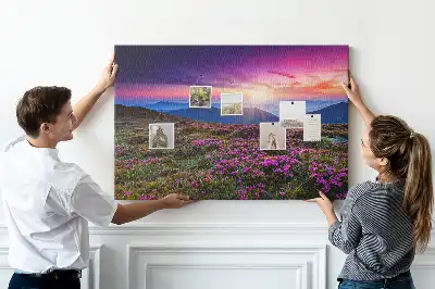 Nástenka do detskej izby Východ slnka a kvety