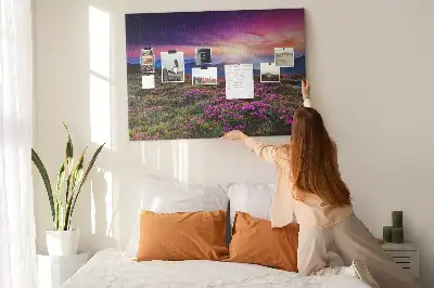 Nástenka do detskej izby Východ slnka a kvety