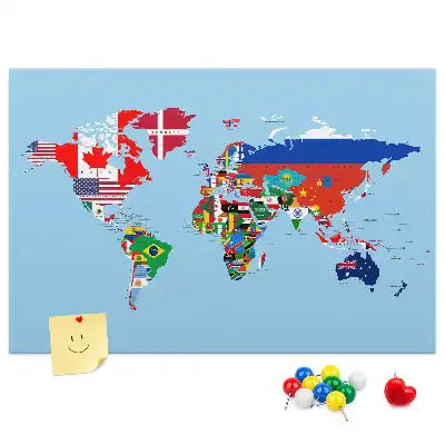 Nástenka do detskej izby Krajiny so zástavami