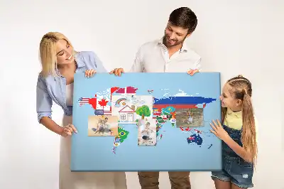 Nástenka do detskej izby Krajiny so zástavami