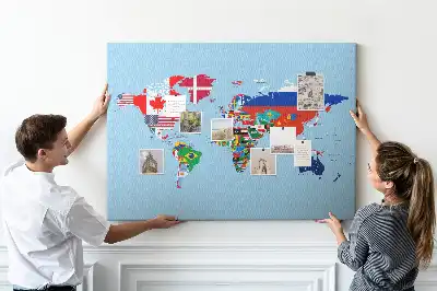 Nástenka do detskej izby Krajiny so zástavami