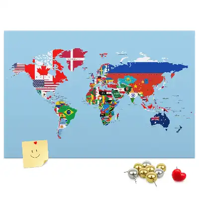 Nástenka do detskej izby Krajiny so zástavami