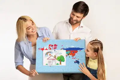 Nástenka do detskej izby Krajiny so zástavami