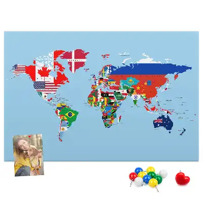 Nástenka do detskej izby Krajiny so zástavami
