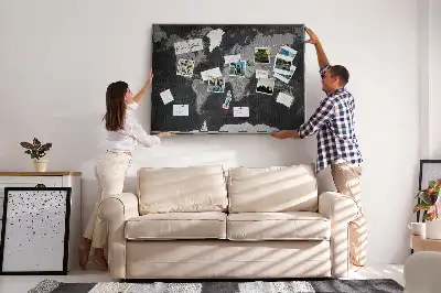 Korková nástenka Elegantný glóbus v čiernej farbe