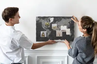 Korková nástenka Elegantný glóbus v čiernej farbe