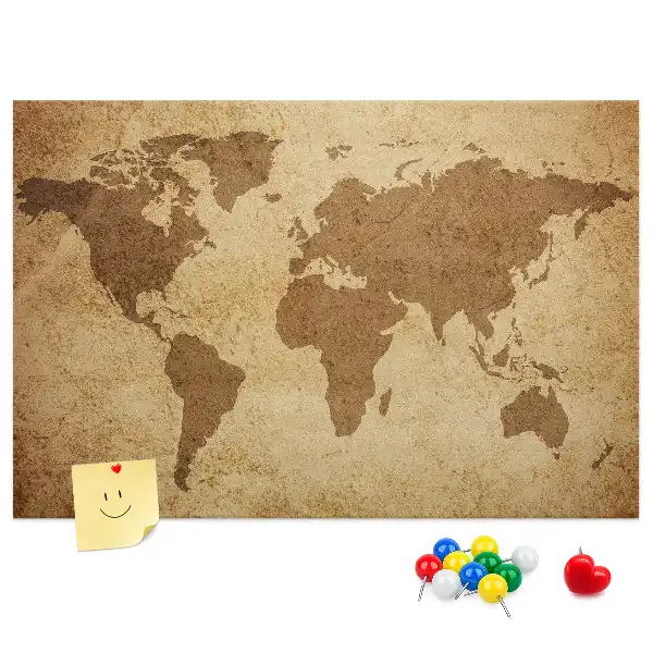 Korková nástenka Antická mapa sveta