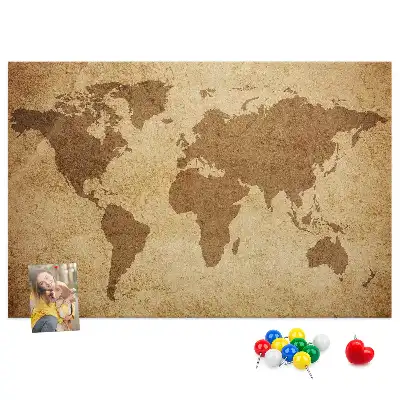 Korková nástenka Antická mapa sveta