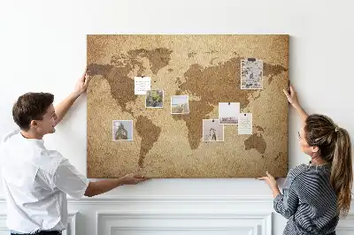 Korková nástenka Antická mapa sveta