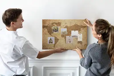 Korková nástenka Antická mapa sveta