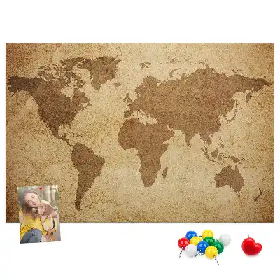 Korková nástenka Antická mapa sveta