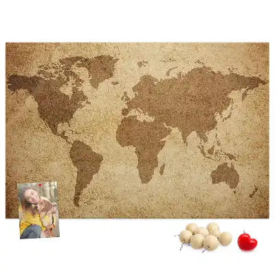 Korková nástenka Antická mapa sveta
