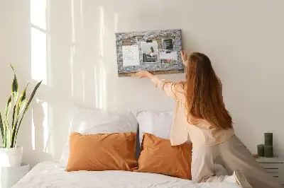 Korková nástenka Mapa sveta s tehlovým vzorom