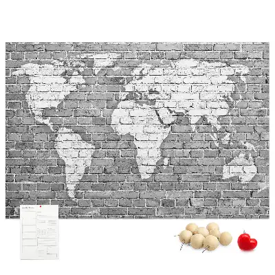 Nástenka do detskej izby Mapa sveta na tehlách