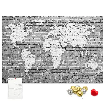 Nástenka do detskej izby Mapa sveta na tehlách