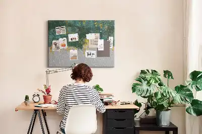 Korková nástenka s elegantným vzorom na plátne