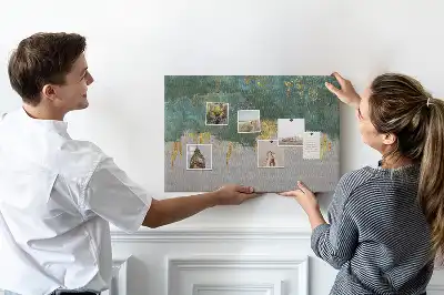 Korková nástenka s elegantným vzorom na plátne