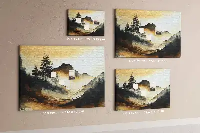 Nástenka do detskej izby s motívom abstraktnej panorámy prírody