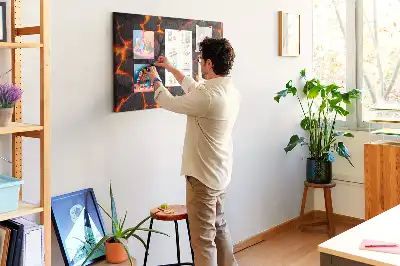 Korková nástenka Lávová sopka