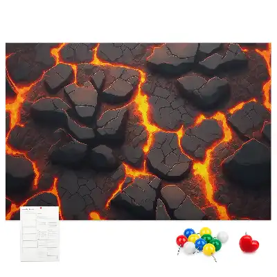 Korková nástenka Láva sopka