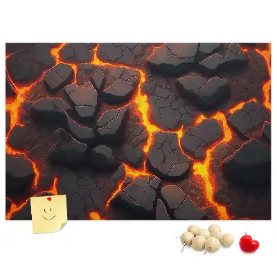 Korková nástenka Láva sopka