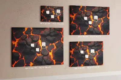 Korková nástenka Láva sopka