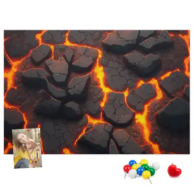 Korková nástenka Láva sopka