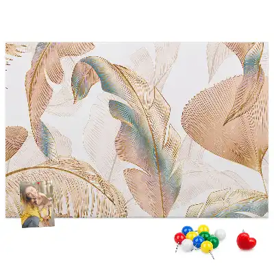 Korková nástenka s motívom prírodných listov
