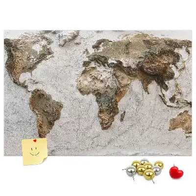 Nástenka do detskej izby s motívom archívnej mapy sveta