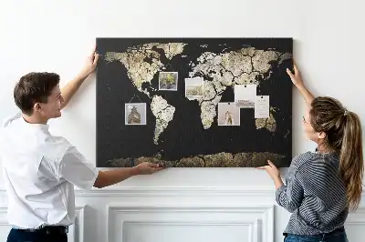 Nástenka do detskej izby Mapa sveta stierateľná