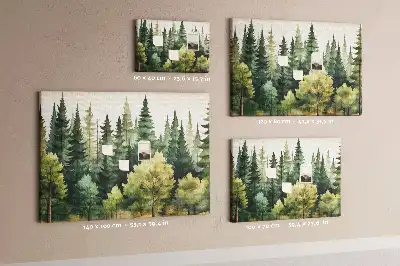 Korková nástenka s motívom lesnej krajiny