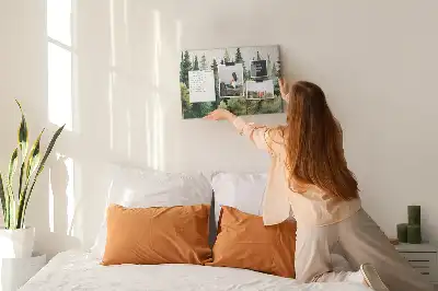 Korková nástenka s motívom lesnej krajiny