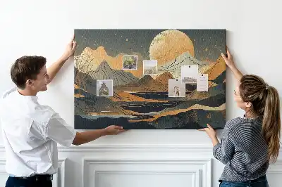 Nástenná dekorácia do detskej izby s motívom umeleckej modernej krajiny