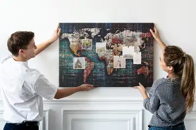 Korková nástenka s motívom lineárnej mapy