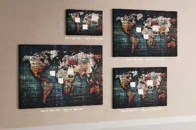 Korková nástenka s motívom lineárnej mapy