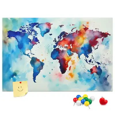 Korková nástenka Maľovaná mapa