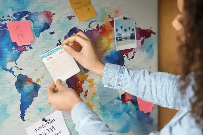 Korková nástenka Maľovaná mapa