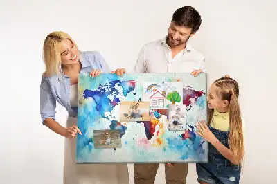 Korková nástenka Maľovaná mapa