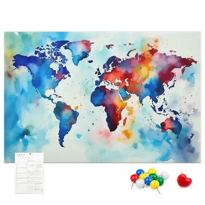 Korková nástenka Maľovaná mapa