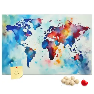 Korková nástenka Maľovaná mapa
