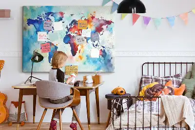 Korková nástenka Maľovaná mapa