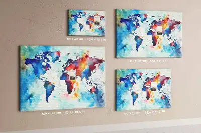 Korková nástenka Maľovaná mapa