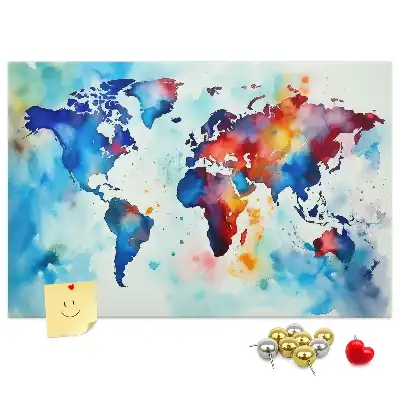 Korková nástenka Maľovaná mapa