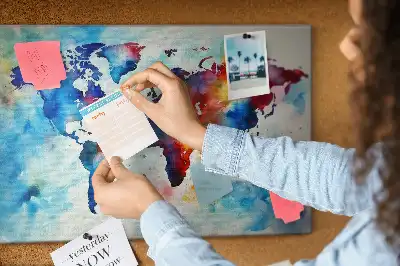 Korková nástenka Maľovaná mapa