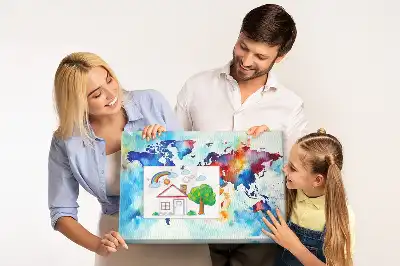 Korková nástenka Maľovaná mapa